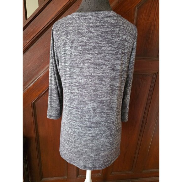 Gray Logo Lori Goldstein Womens V-Neck Tunic Top With Pockets Size M - Picture 3 of 7